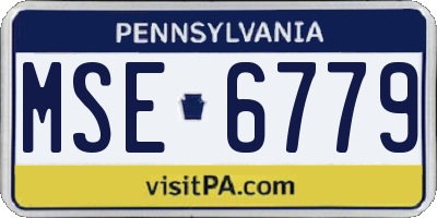 PA license plate MSE6779