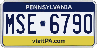 PA license plate MSE6790
