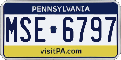 PA license plate MSE6797