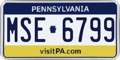 PA license plate MSE6799