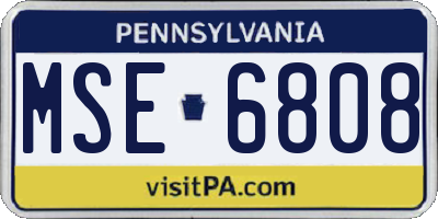 PA license plate MSE6808