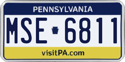PA license plate MSE6811