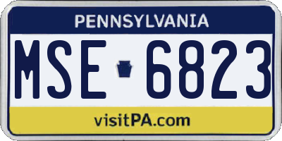 PA license plate MSE6823