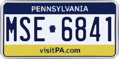 PA license plate MSE6841