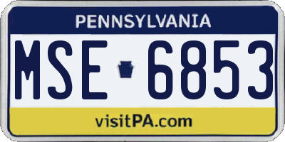 PA license plate MSE6853