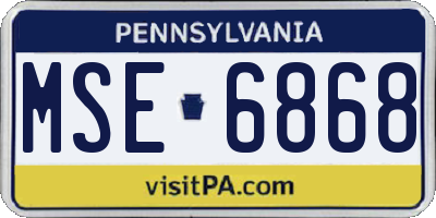 PA license plate MSE6868