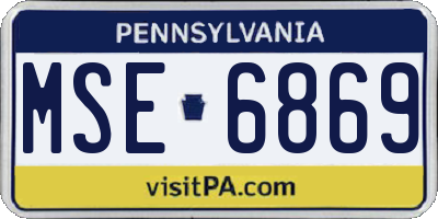 PA license plate MSE6869