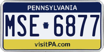PA license plate MSE6877