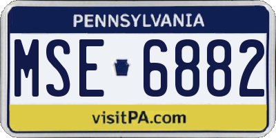 PA license plate MSE6882