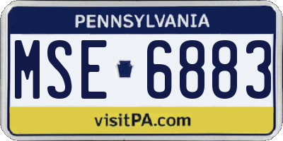 PA license plate MSE6883