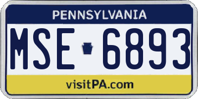 PA license plate MSE6893