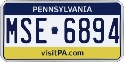 PA license plate MSE6894