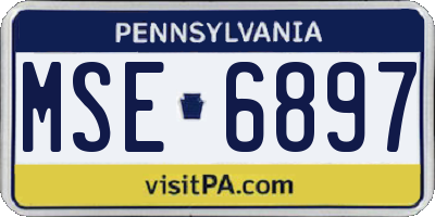 PA license plate MSE6897