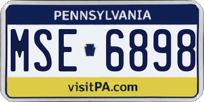 PA license plate MSE6898