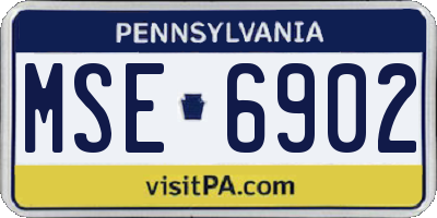 PA license plate MSE6902
