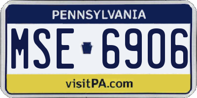 PA license plate MSE6906