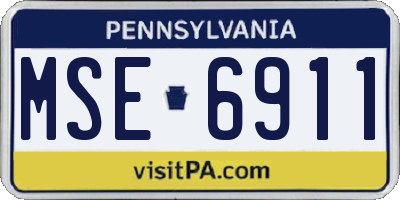 PA license plate MSE6911