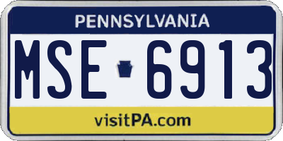 PA license plate MSE6913