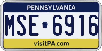 PA license plate MSE6916