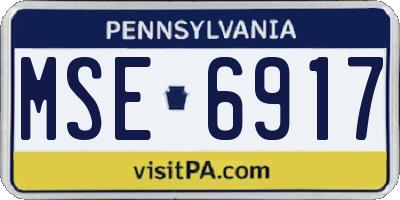 PA license plate MSE6917