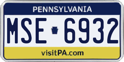 PA license plate MSE6932