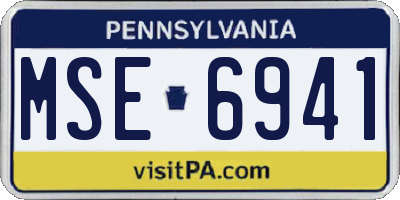 PA license plate MSE6941