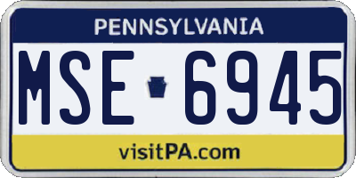 PA license plate MSE6945
