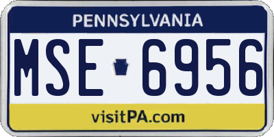 PA license plate MSE6956