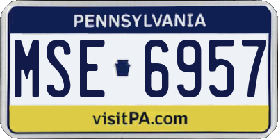 PA license plate MSE6957