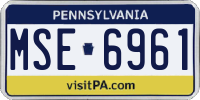 PA license plate MSE6961