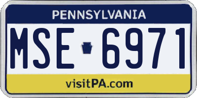 PA license plate MSE6971