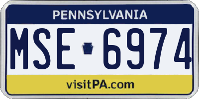 PA license plate MSE6974
