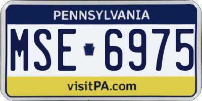 PA license plate MSE6975