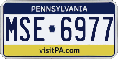 PA license plate MSE6977