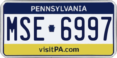 PA license plate MSE6997