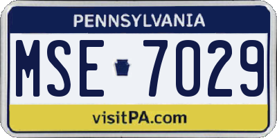 PA license plate MSE7029