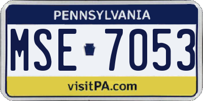 PA license plate MSE7053