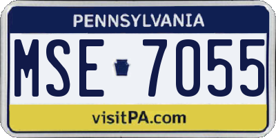 PA license plate MSE7055