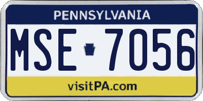 PA license plate MSE7056