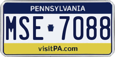 PA license plate MSE7088