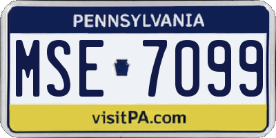 PA license plate MSE7099