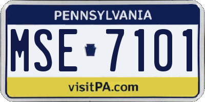 PA license plate MSE7101