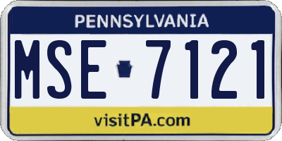 PA license plate MSE7121