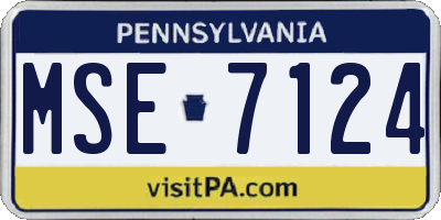 PA license plate MSE7124