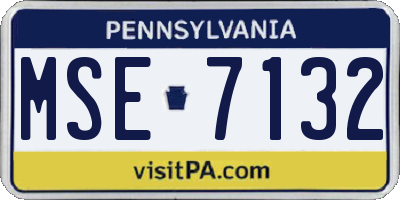 PA license plate MSE7132