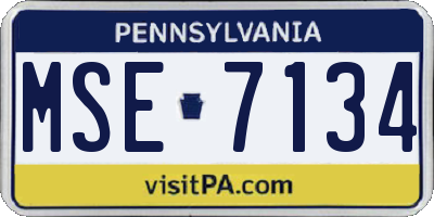 PA license plate MSE7134
