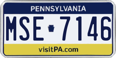 PA license plate MSE7146