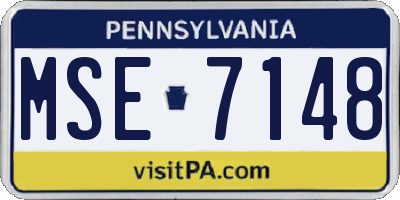 PA license plate MSE7148