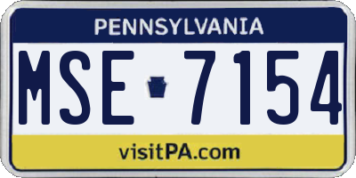 PA license plate MSE7154