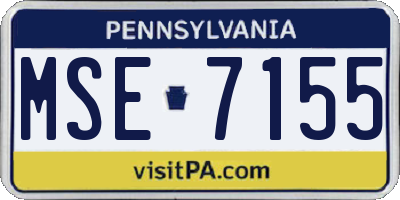 PA license plate MSE7155